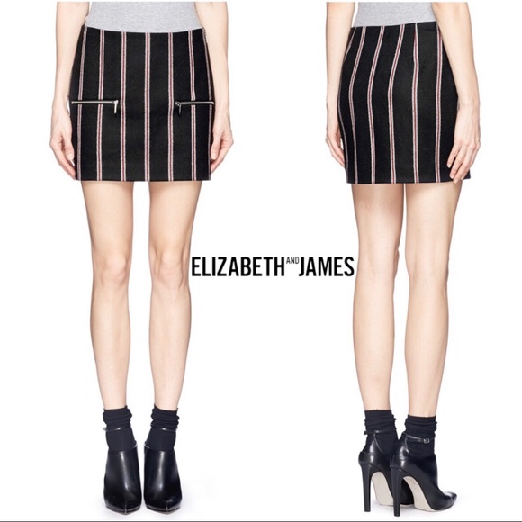 Elizabeth and James Dresses & Skirts - 🆕 Elizabeth & James Raya Wool Stripe Mini Skirt 0